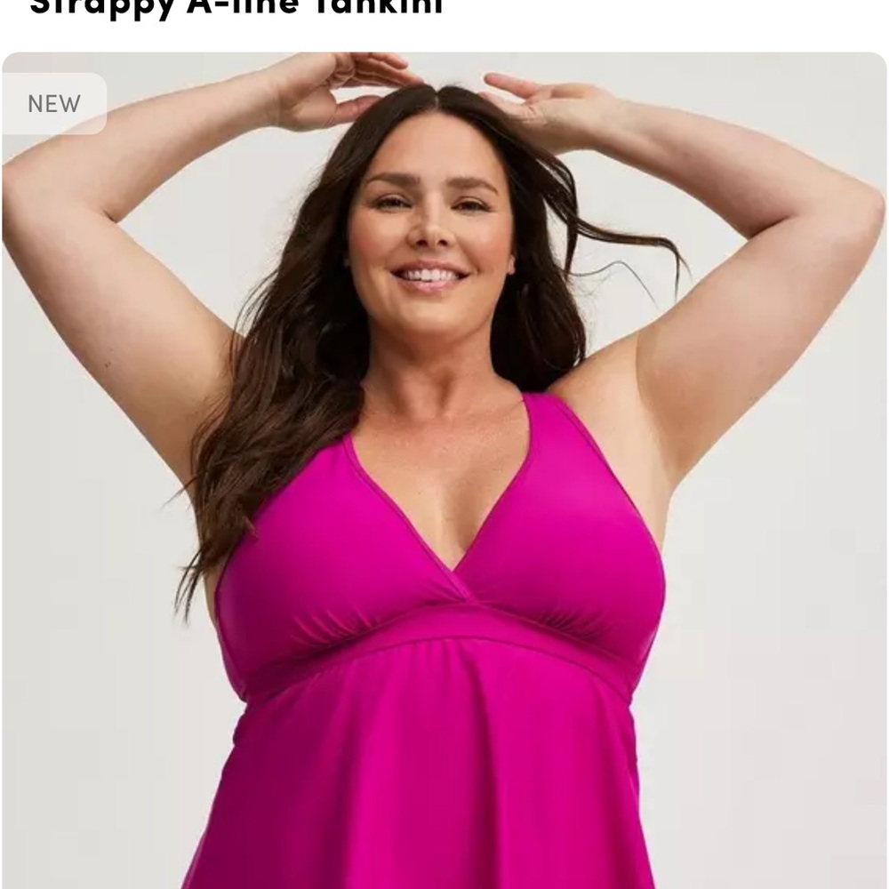 Torrid 3x Pink Strappy A-line Tankini top new with tags